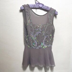Vintage Fairycore Elegant Gray Embellished Women's Top sequins beaded y2k 4